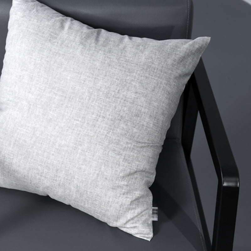 Moderner minimalistischer quadratischer PU-Leder Edelstahl-Schreibtischstuhl mit Rückenlehne und Armlehne für das Home Office 