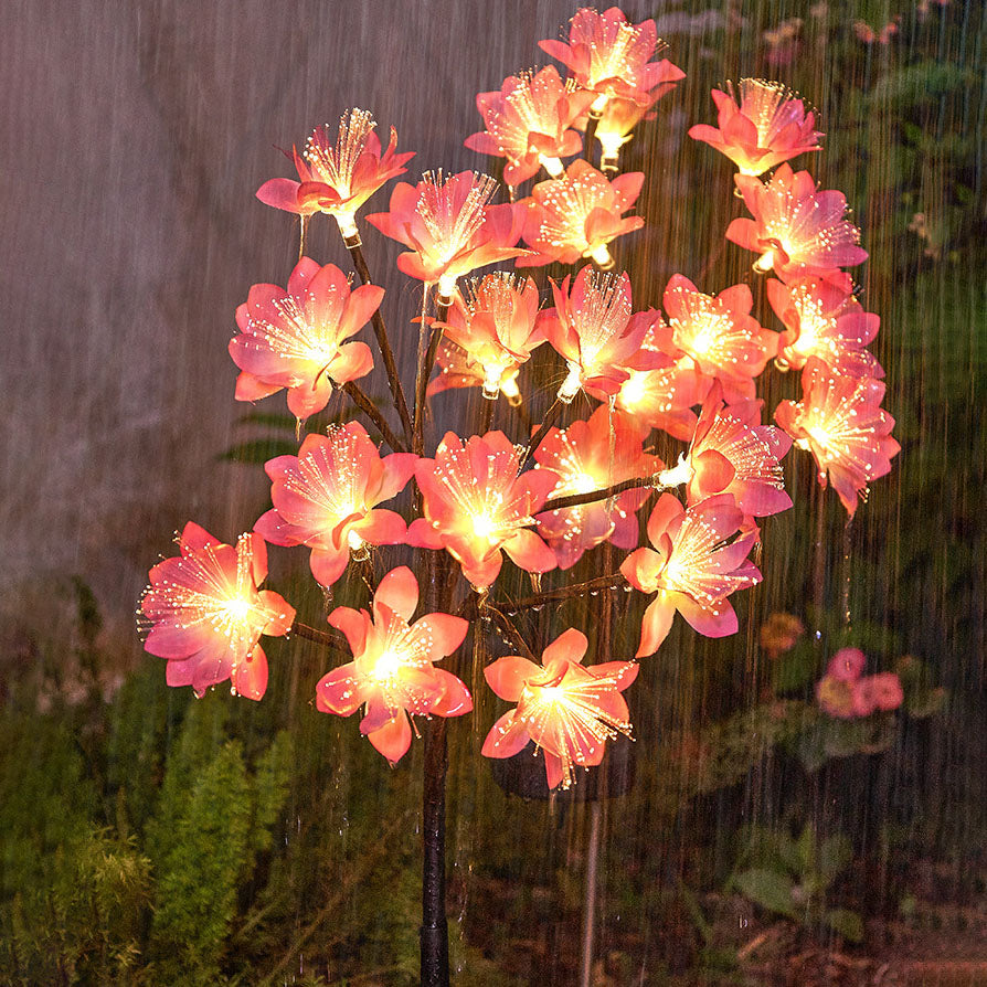 Lumière de pelouse décorative à fiche de sol LED Camélia ABS créative moderne solaire 