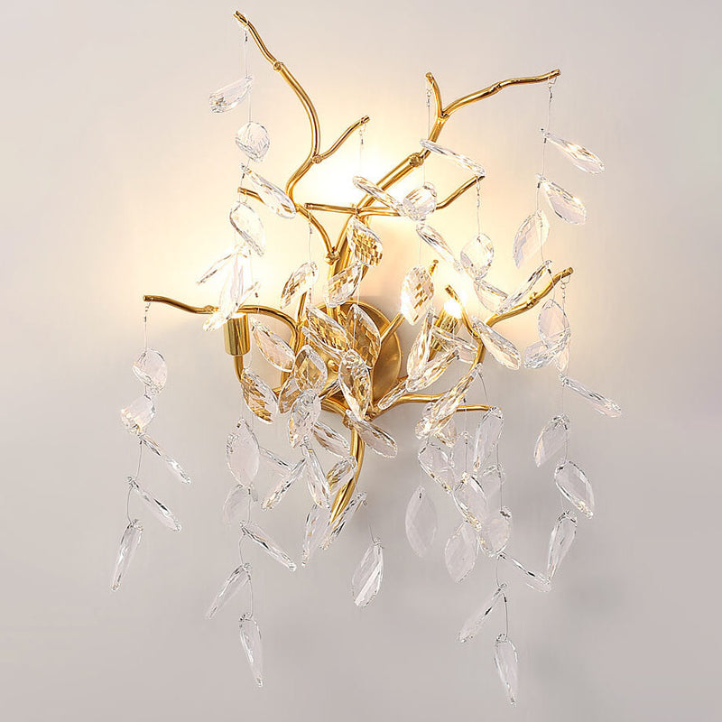 Modern Creative Light Luxury Crystal Resin 3-Light Wall Sconce Lamp