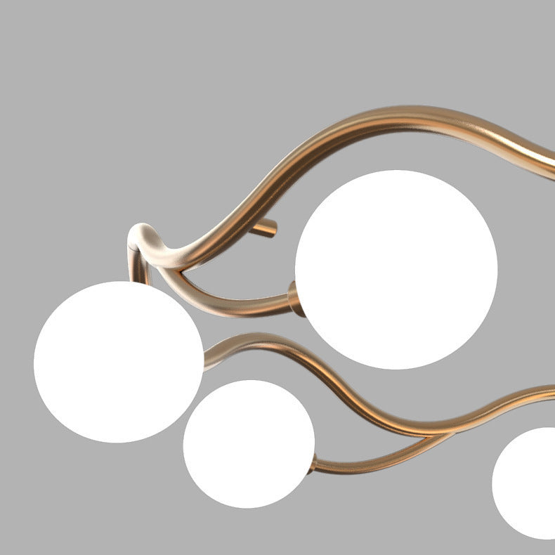 Moderne Nordic Metall Glas Runde Welle Ball Ring 8/10/12 Licht Kronleuchter Für Wohnzimmer 
