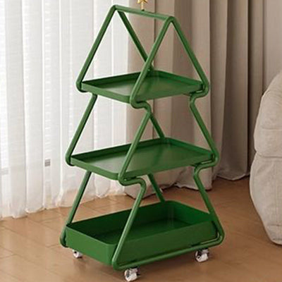 Modern Art Deco Removable Christmas Tree Glass Stainless Steel Side Table 3-Tier For Living Room