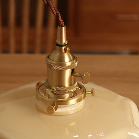 Lámpara colgante de 1 luz con forma de flor de vidrio tradicional francesa para sala de estar 