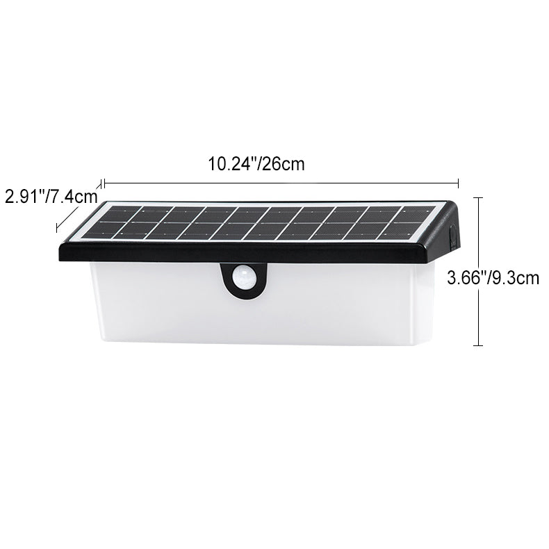 Applique Murale Moderne Minimaliste Solaire Étanche Rectangle PC ABS LED Pour Jardin 