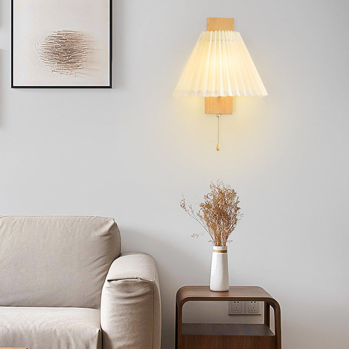 Applique murale contemporaine nordique en fer PVC cubique plissé 1-lumière pour chevet 