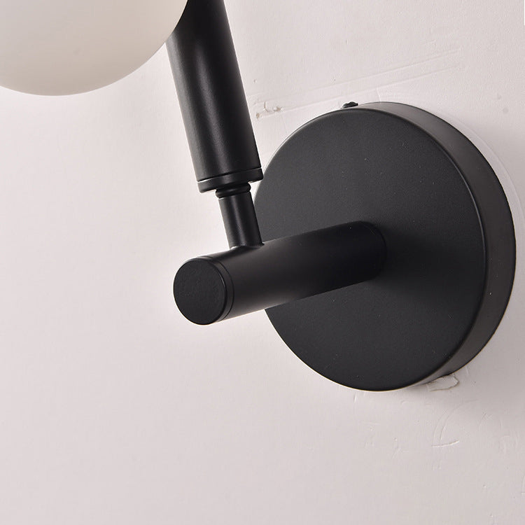 Zeitgenössische Mid-Century Hardware Streifen Glas Globe Ball Schatten 3-Licht Wand Leuchte Lampe für Wohnzimmer 