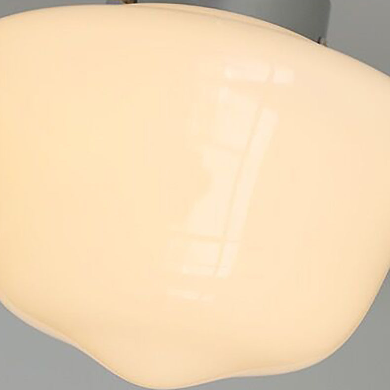 Zeitgenössische Einfachheit Eisen Glas Egg Tart Form 1-Licht Pendelleuchte für Wohnzimmer 
