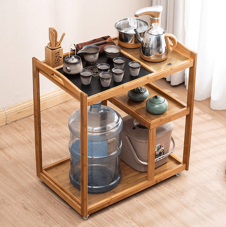 Moderner minimalistischer rechteckiger Massivholz-Beistelltisch mit 3 Ebenen für das Wohnzimmer 