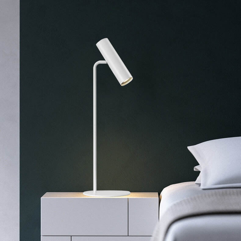 Lámpara de Mesa Contemporánea de Cilindro Metálico Nórdico de 1 Luz para Dormitorio 
