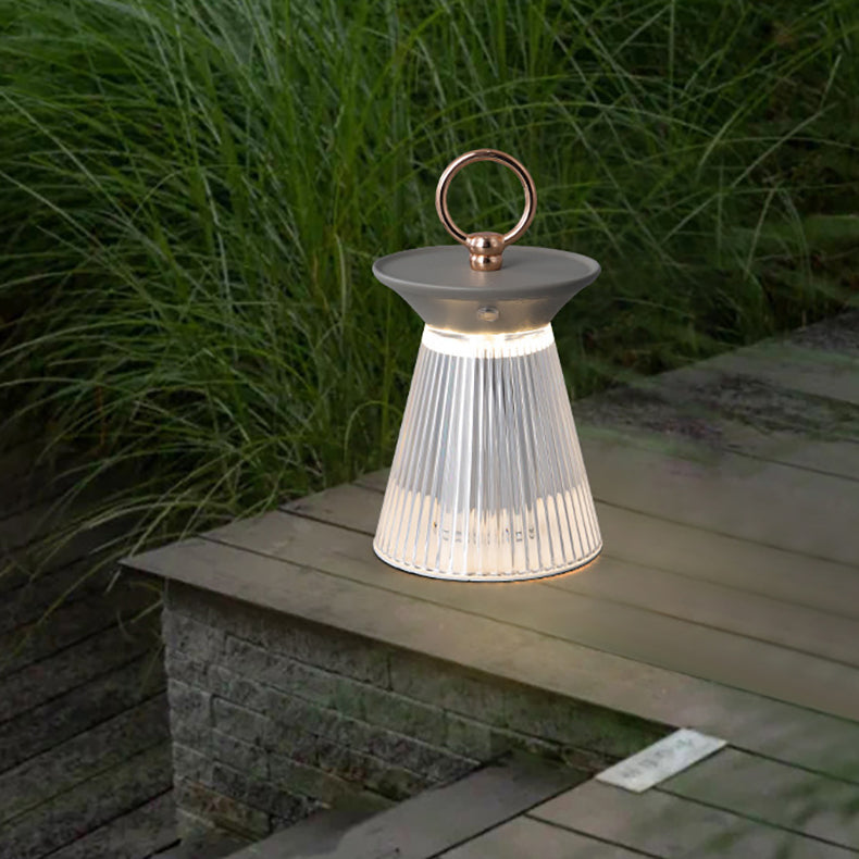 Lámpara de Mesa LED Portátil de Hierro Acrílico Semi-Cónica de Simplicidad Contemporánea Luz Nocturna para Dormitorio 