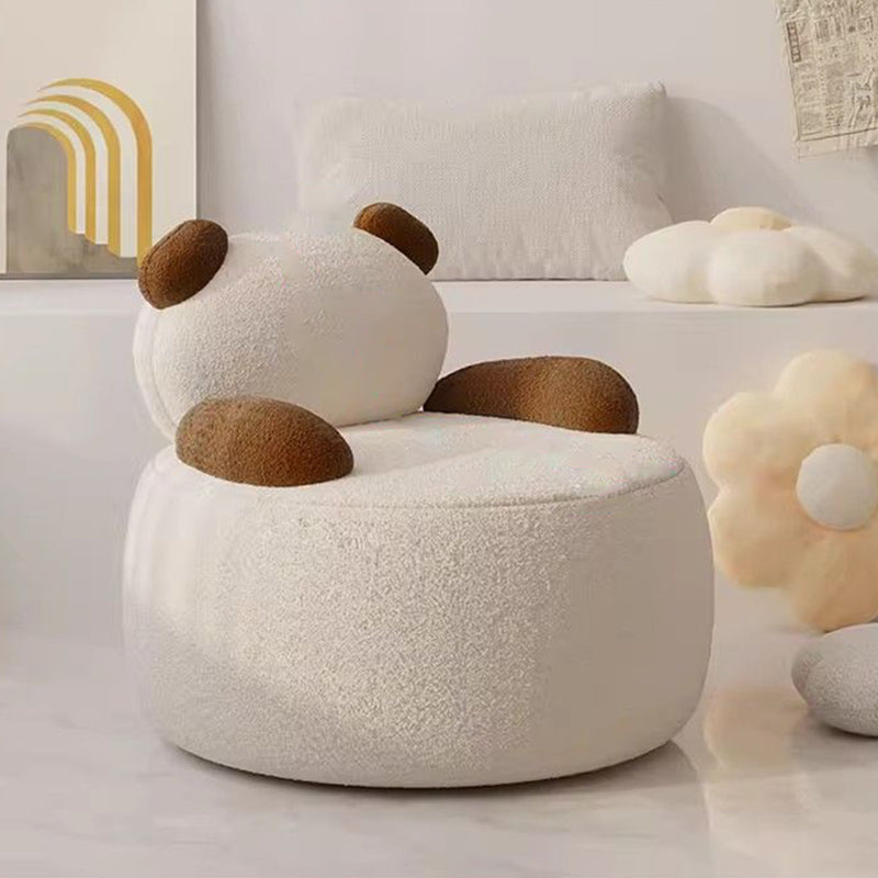 Coussin Rond Ours Créatif Contemporain en Laine d&