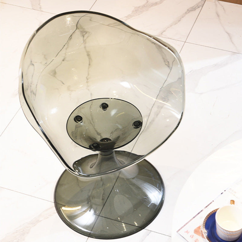 Silla de comedor con respaldo de diseño de arco de plásticos acrílicos nórdicos contemporáneos para comedor 