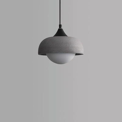Zeitgenössische industrielle Kugel Zement Glas 1-Licht Pendelleuchte für Schlafzimmer 