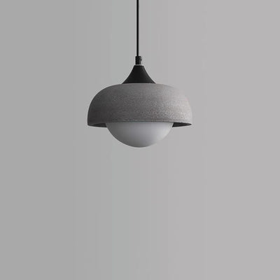 Contemporary Industrial Orb Cement Glass 1-Light Pendant Light For Bedroom