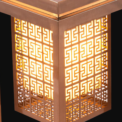 Traditional Chinese Outdoor Square Column LED Waterproof Lawn Landscape Light For Garden