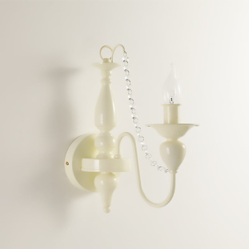 Applique Murale Traditionnelle en Fer Cristal Français 1/2 Lumière pour Chambre 