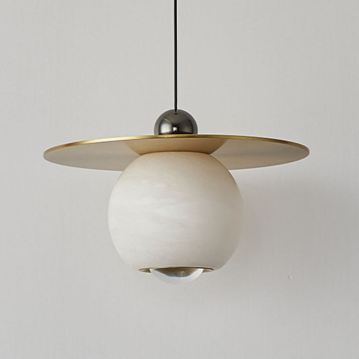 Lustre à LED en globe minimaliste moderne en fer cuivre marbre pour salon 