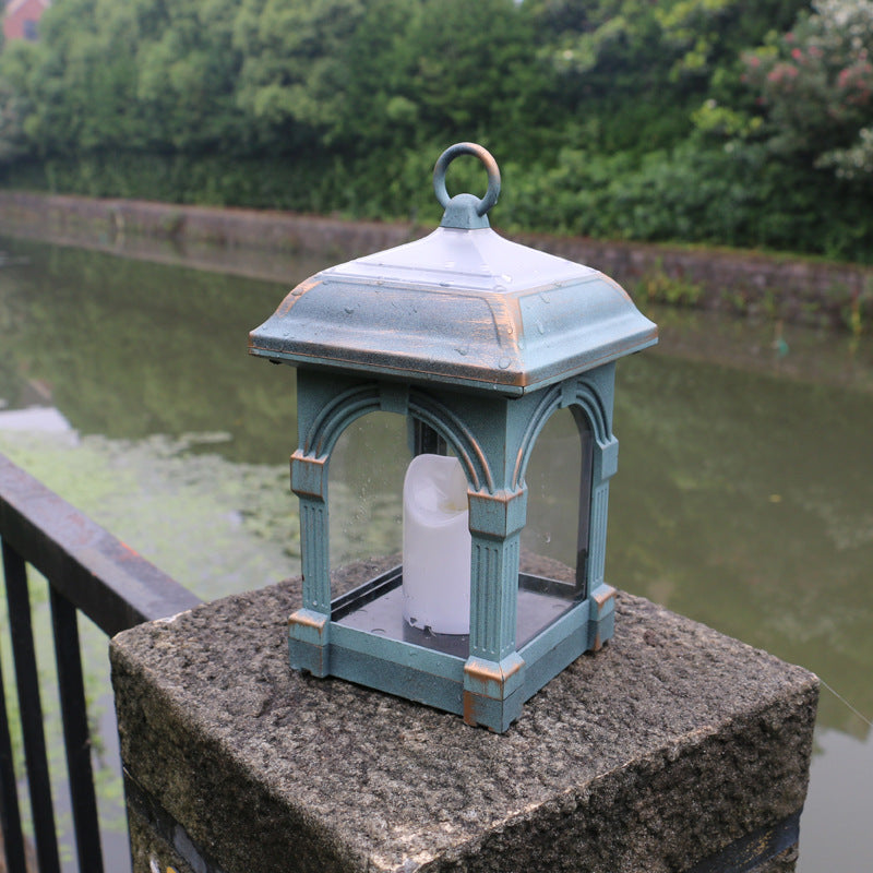 Traditional European Solar Waterproof House Cubic Plastic LED Landscape Lighting Outdoor Light For Garden