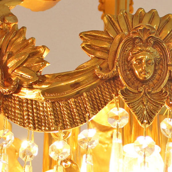 Lustre Contemporain Créatif en Bande de Cuivre Cristal 6/9 Lumières pour Salle à Manger 