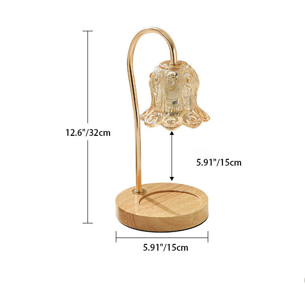 Modern Creative Simple Solid Wood Lily Of The Valley 1-Light Melting Wax Table Lamp
