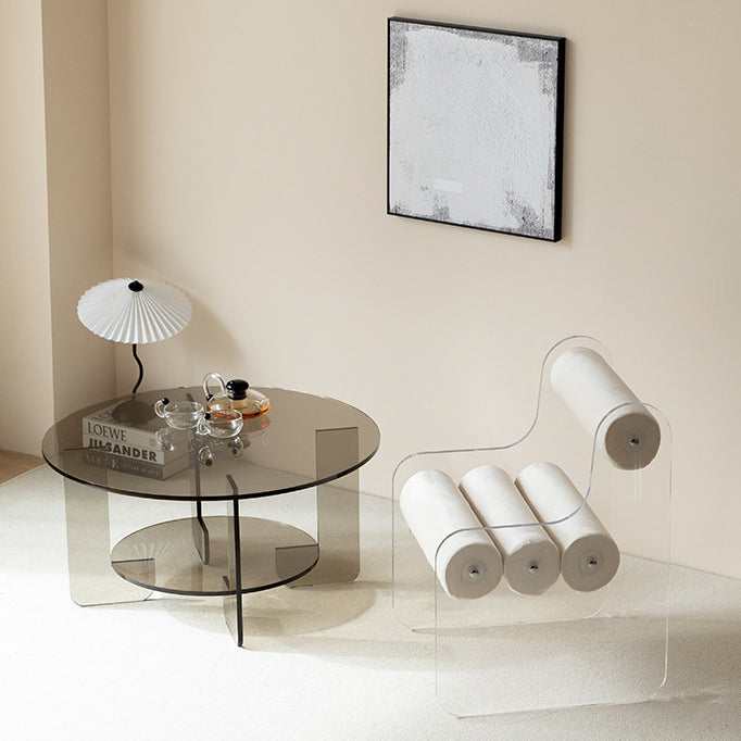 Cylindre créatif contemporain Chaise en tissu acrylique Dossier sans accoudoirs pour salon 