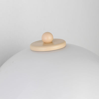 Applique Murale Moderne en Verre et Fer en Forme de Champignon Rond à 1 Lumière pour Chevet 