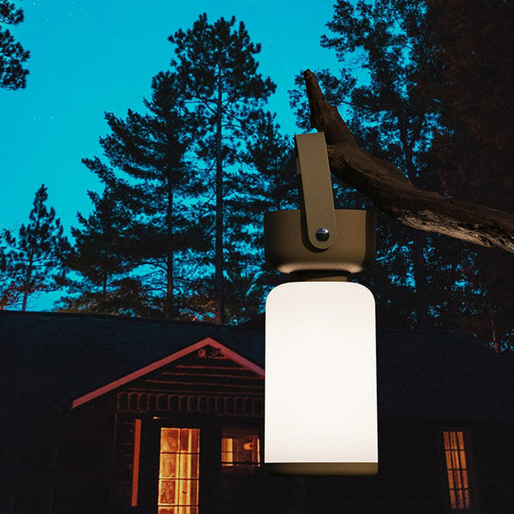 Lampe de table LED en cylindre en plastique ABS portable et étanche, simplicité moderne, pour éclairage extérieur de patio 
