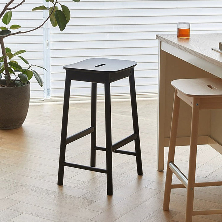 Contemporary Nordic Birch Plywood Rectangular Bar Stool Footrest For Kitchen