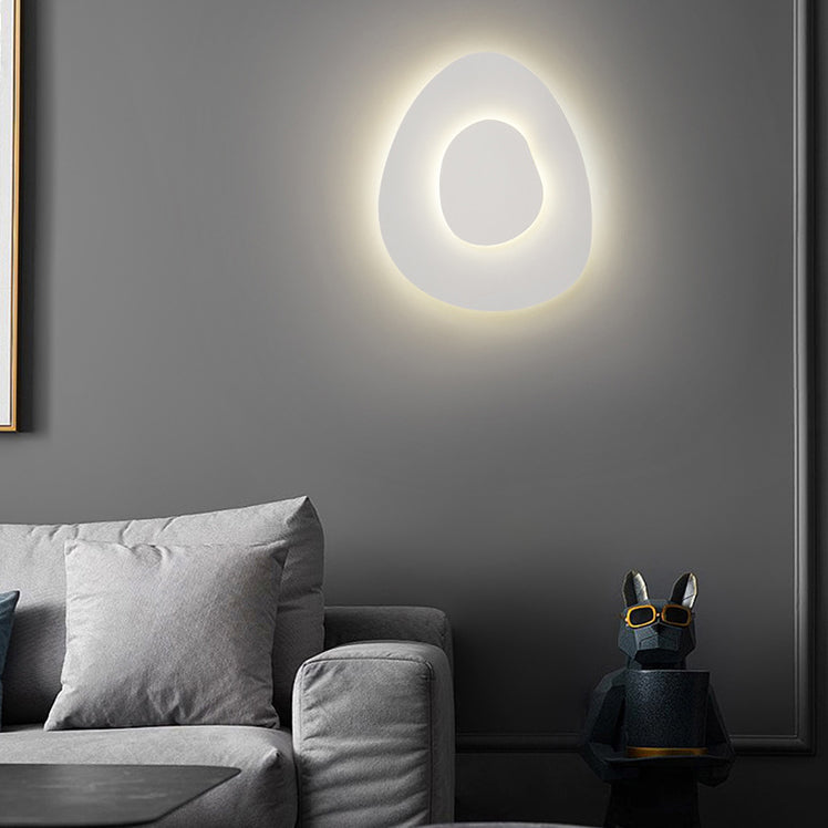 現代北欧ハードウェアオーバルシェードLEDウォールランプリビングルーム用 