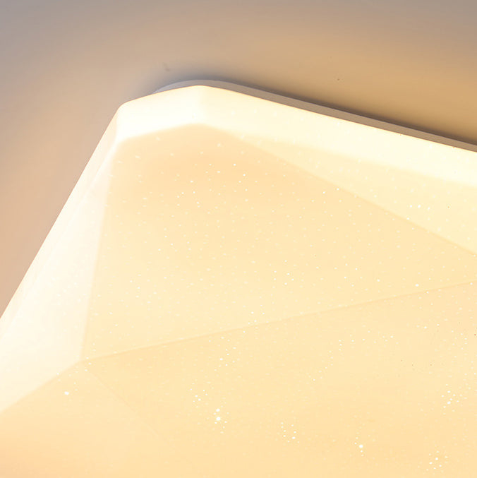 Plafonnier moderne nordique en fer acrylique avec abat-jour carré ciel étoilé LED pour salon 