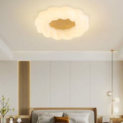 Nordic Creative Petals PE Wood Grain LED Flush Mount Ceiling Light