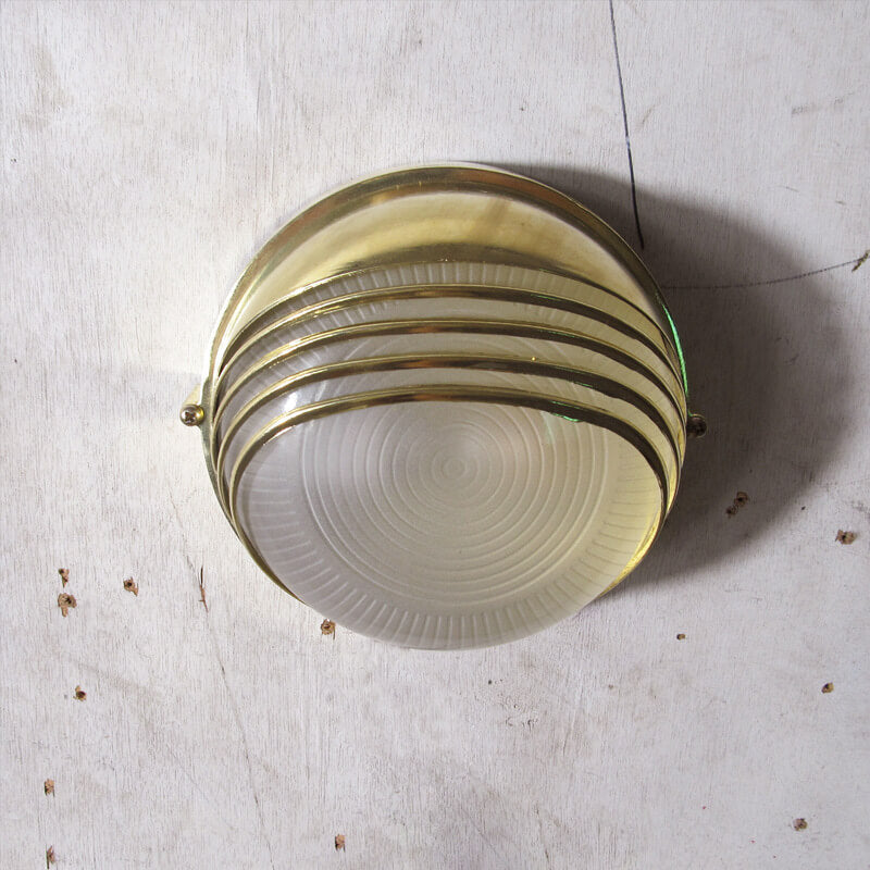 Contemporary Industrial Glass Zinc Alloy Half Round 1-Light Wall Sconce Lamp