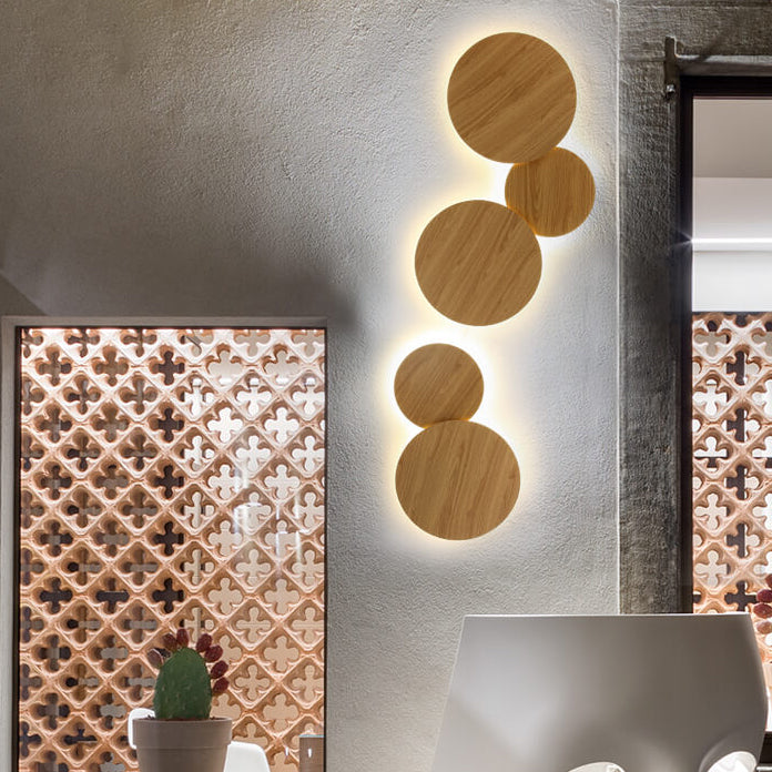 Moderne minimalistische runde Eclipse Eisen LED Wandleuchte Lampe für Wohnzimmer 