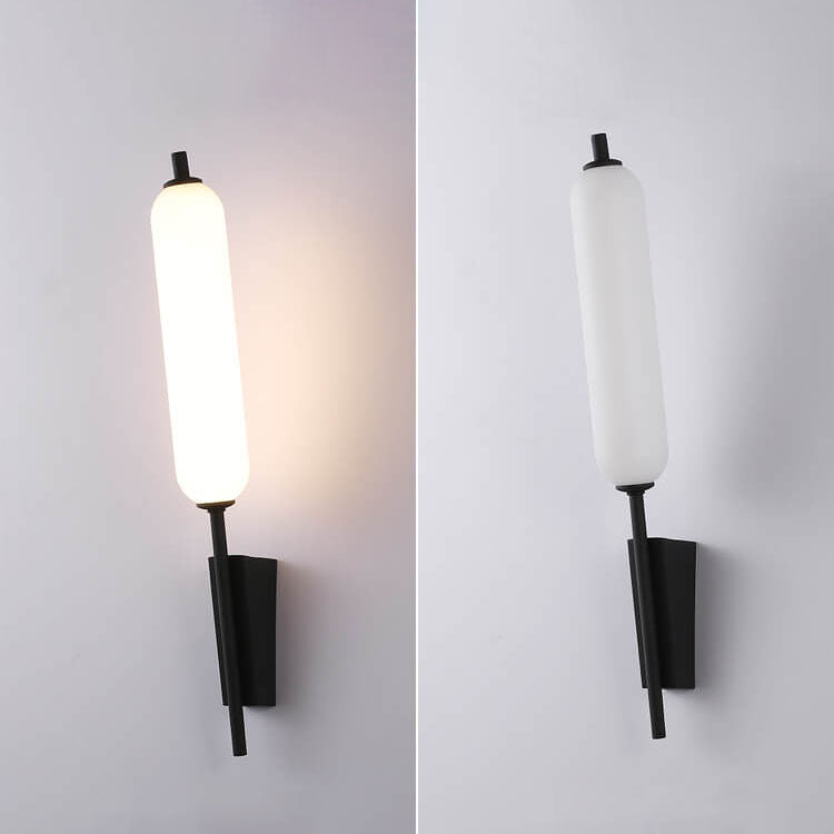 Minimalist Creative Column Straight Arm Iron PC LED Wall Sconce Lamp