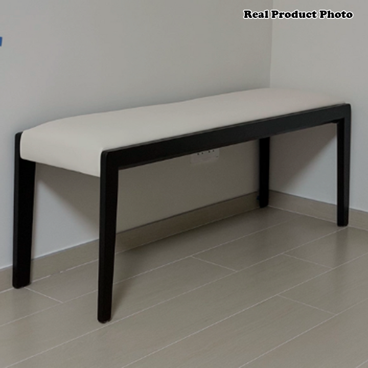 Contemporary Scandinavian Rectangular Ash Wood Microfiber Leather Sponge Bench Backless Armless For Entryway