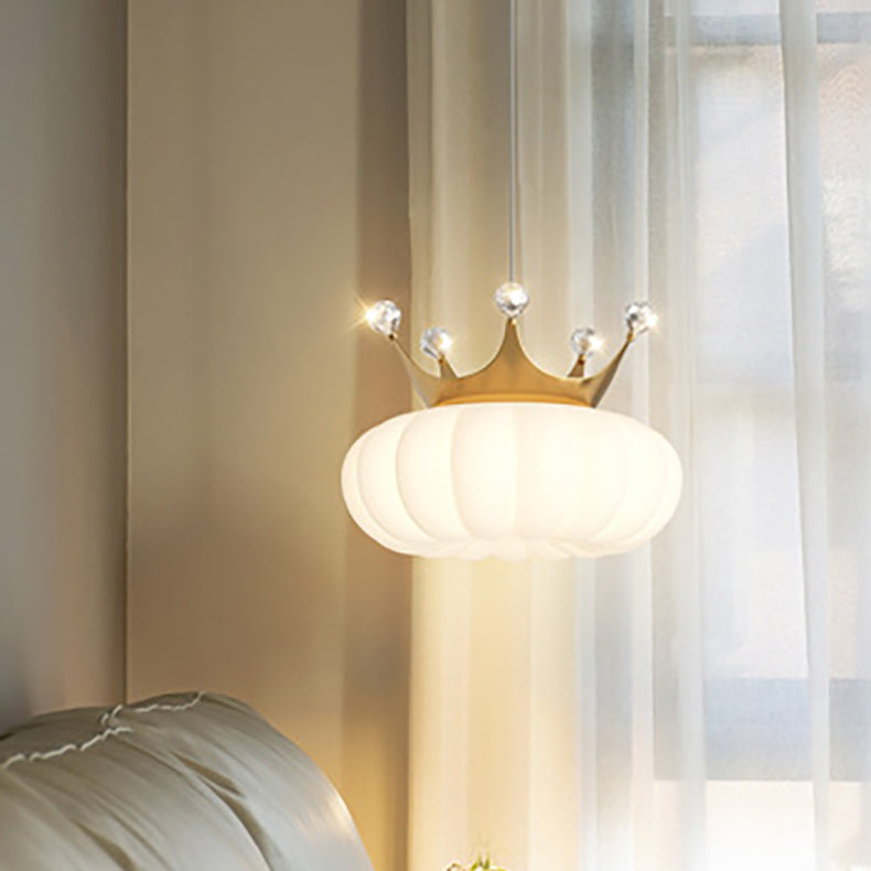 Lámpara colgante LED de cristal con corona de nube creativa contemporánea para dormitorio 