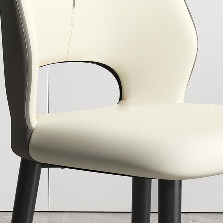 Modern Luxury Square Cushion Faux Leather Carbon Steel Dining Chair Backrest For Dining Room