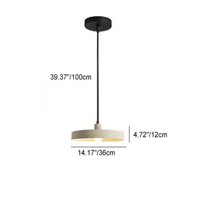 Modern Minimalist Aluminum Disc 1-Light Pendant Light For Living Room