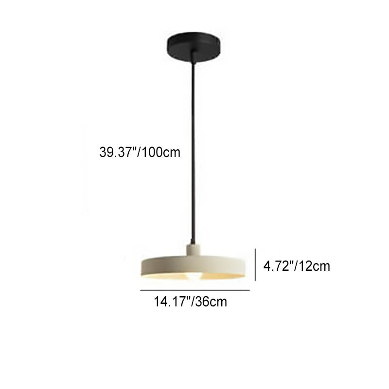 Modern Minimalist Aluminum Disc 1-Light Pendant Light For Living Room