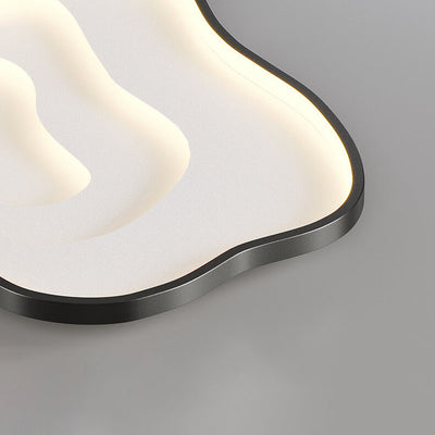 Modern Creative Solid Color Cloud Shape LED Iron Aluminum Acrylic Flush Mount Light