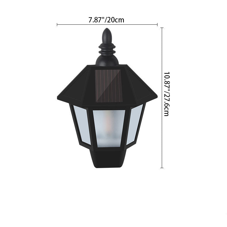 Modern Art Deco Solar Half Hexagonal ABS PC LED Wall Sconce Lamp For Outdoor Patio