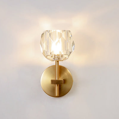Moderne Mid-Century Kristall Ball Eisen gerade Pole 1-Licht Wandleuchte Lampe für Wohnzimmer 