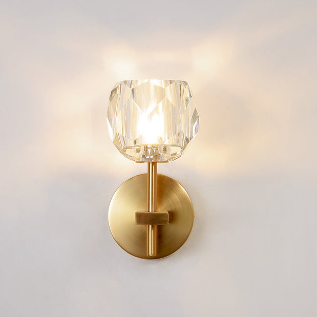 Moderne Mid-Century Kristall Ball Eisen gerade Pole 1-Licht Wandleuchte Lampe für Wohnzimmer 