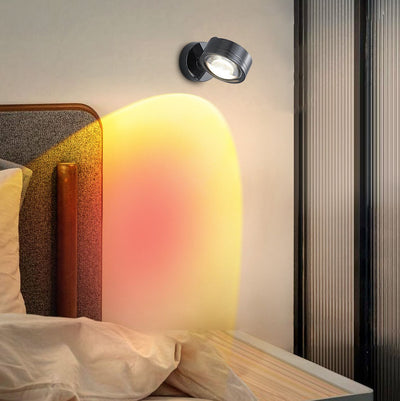 Contemporary Industrial Aluminum Cylinder LED Spotlight Wall Sconce Lamp For Bedroom