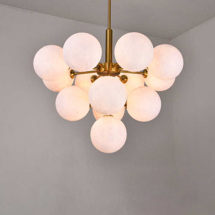 Lámpara de araña contemporánea creativa de luna orbe de hierro PLA 5/13 luces para sala de estar 