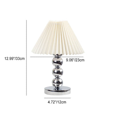 Zeitgenössische skandinavische Kegelrunde Hardware Stoff 1-Licht Tischlampe für das Schlafzimmer 