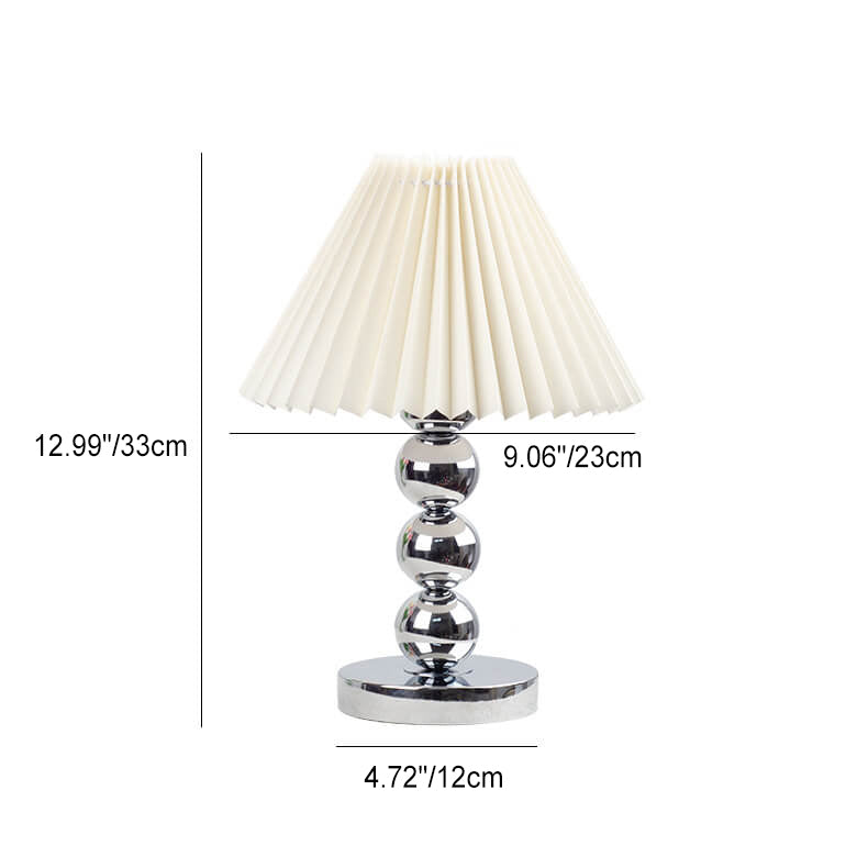 Zeitgenössische skandinavische Kegelrunde Hardware Stoff 1-Licht Tischlampe für das Schlafzimmer 