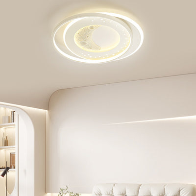 Zeitgenössische Nordic Eisen Acryl Planet Mond Runde Dreieck LED Unterputz Deckenleuchte Für Schlafzimmer 