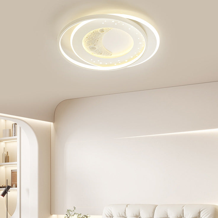 Zeitgenössische Nordic Eisen Acryl Planet Mond Runde Dreieck LED Unterputz Deckenleuchte Für Schlafzimmer 