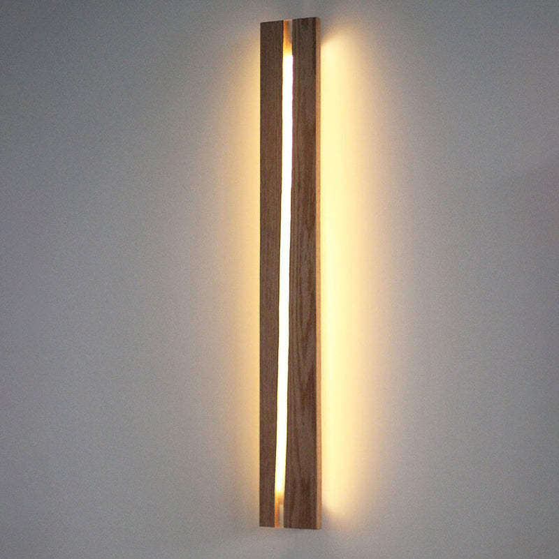 Zeitgenössische kreative Rechteck Holz LED Wandleuchte Lampe für Wohnzimmer 