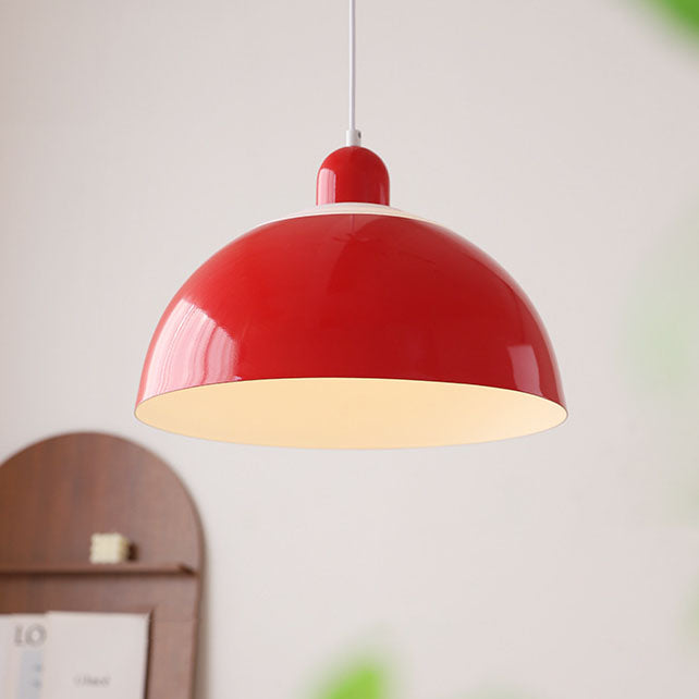 Contemporary Scandinavian Round Iron PVC 1-Light Pendant Light For Dining Room